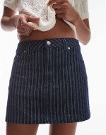 pelmet skirt in indigo stripe